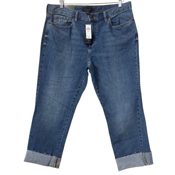 Banana Republic girlfriend rolled cuff straight leg jeans size 14 new - Picture 1 of 11